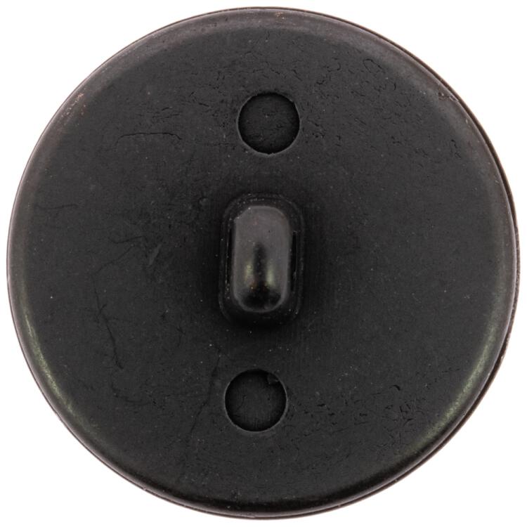Edler Wappenknopf - schwarze Metallfassung mit Kunststoffeinlage in Schwarz 15mm