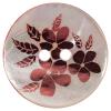 Perlmuttknopf mit floralem Motiv in Metall-Rosa